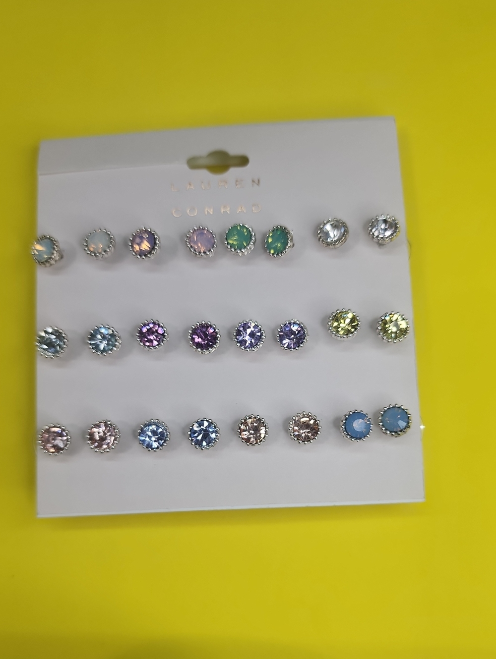 LC Lauren Conrad Pastel & Jewel-Tone Crystal Stud Earring Set
